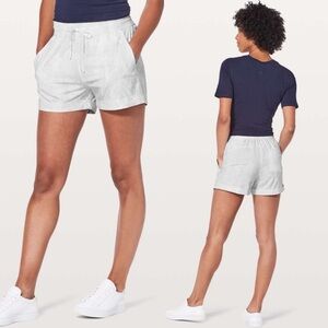 Lululemon Spring Break Away Shorts *4-way Stretch 3" Inseam 
Eternal Wave White